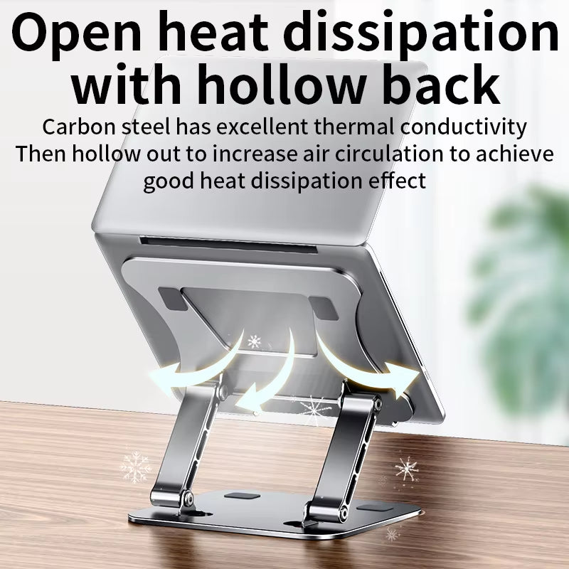 Soporte Ajustable Para Teléfono Y Tableta, De Aleación De Aluminio, Para Laptop Y Tableta De Hasta 17", Soporte Plegable Portátil Con Refrigeración