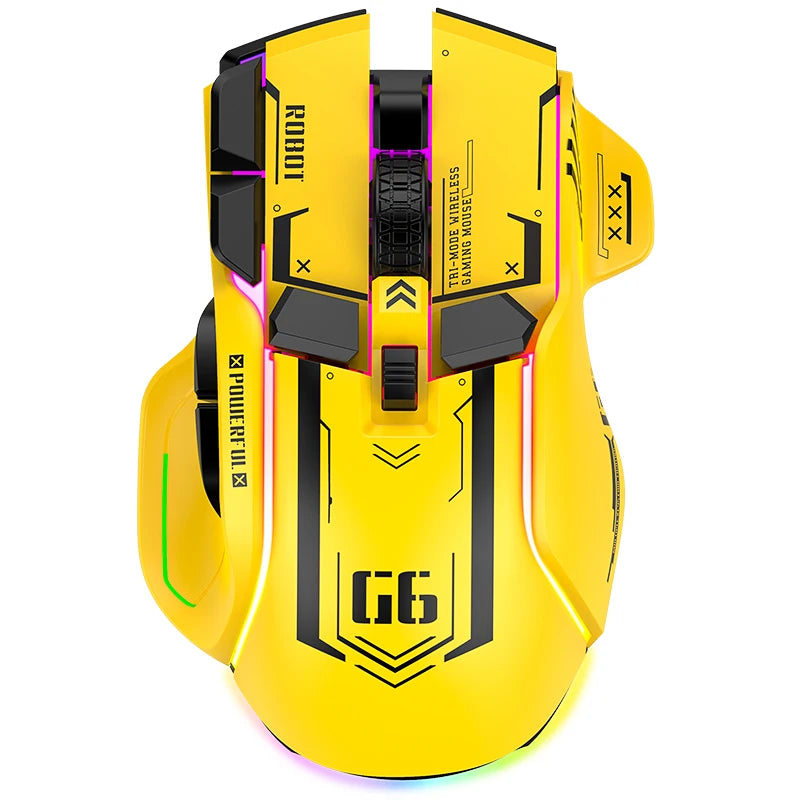 Ratón Inalámbrico Para Videojuegos, Tres Modos, 2,4G, USB, Bluetooth, 12 Teclas, RGB, Con Cable, Meche, Para Windows, IOS, Home Office, Portátil, PC Y Gamer