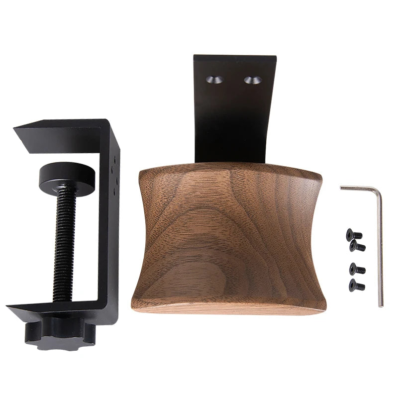Jinserta-Soporte De Madera Para Auriculares, Clip De Bloqueo De Escritorio De Aleación De Aluminio, Soporte Para Auriculares, Colgador De Exhibición De Auriculares De Fácil Instalación