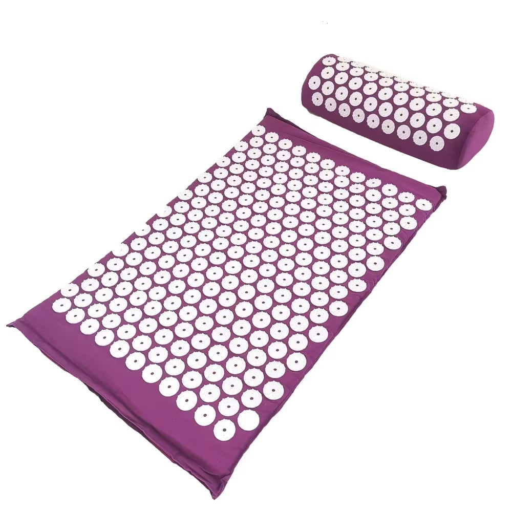 Cojín Masajeador, Estera De Masaje Para Yoga, Acupresión, Alivia El Dolor, Estrés, Espalda, Dolor Corporal, Estera Con Puntas, Estera De Acupuntura Y Juego De Almohadas