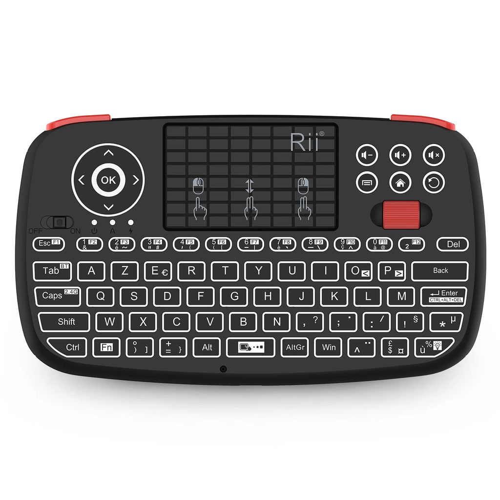 Rii I4 Mini Bluetooth & Wireless 2.4 Ghz Teclado Inalámbrico Retroiluminado, QWERTY Español, Para Ios, Android,Windowstv Box Smart TV