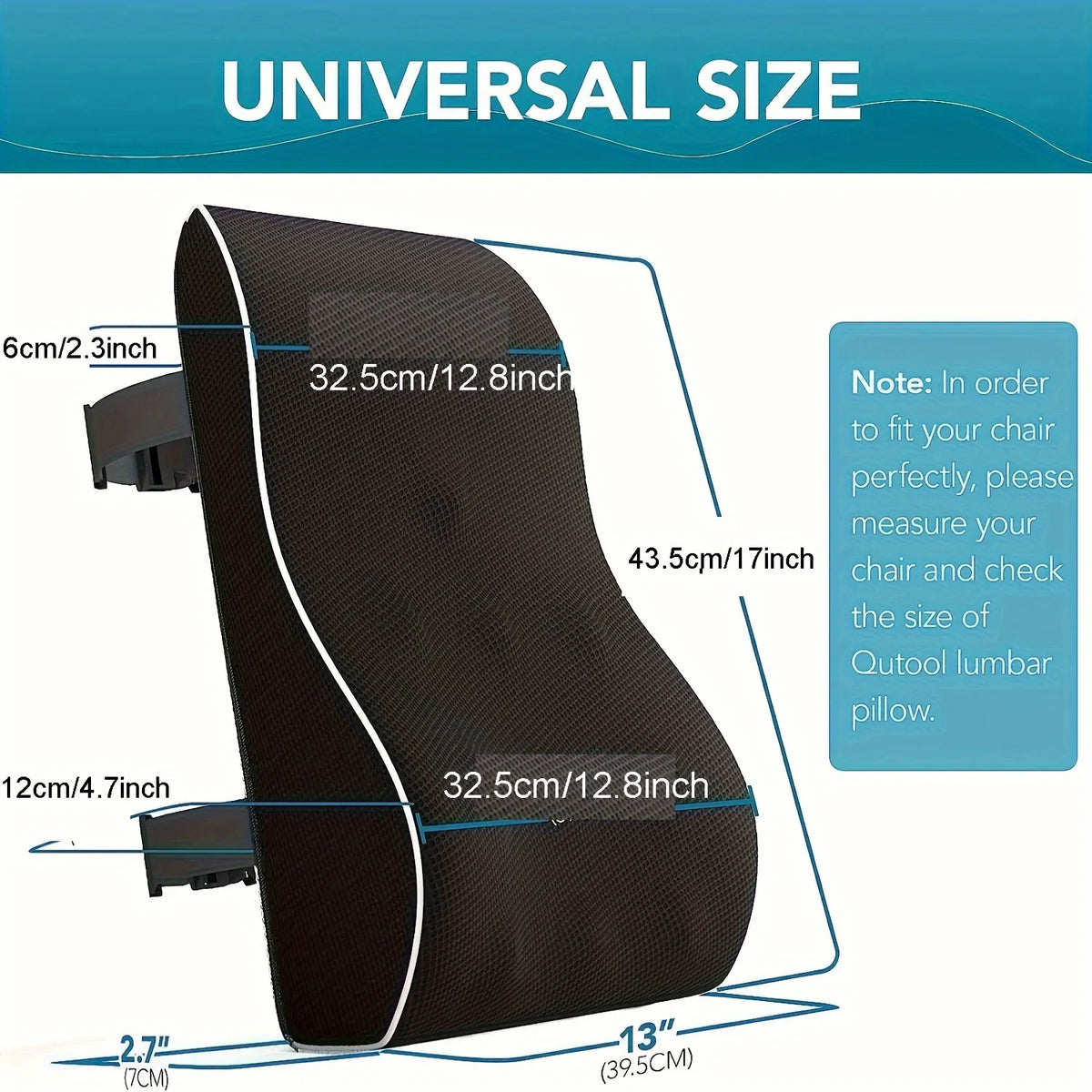Ergonomic Memory Foam Lumbar Support Back Cushion