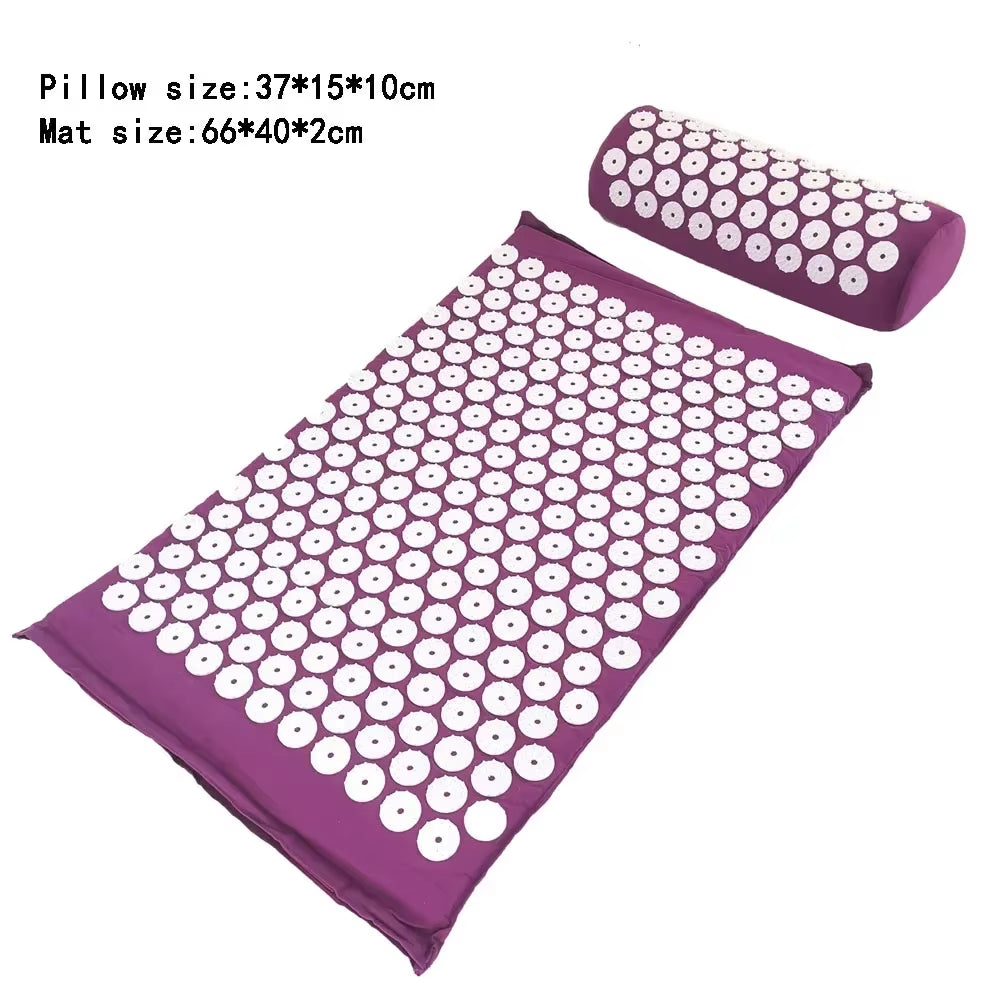 Cojín Masajeador, Estera De Masaje Para Yoga, Acupresión, Alivia El Dolor, Estrés, Espalda, Dolor Corporal, Estera Con Puntas, Estera De Acupuntura Y Juego De Almohadas