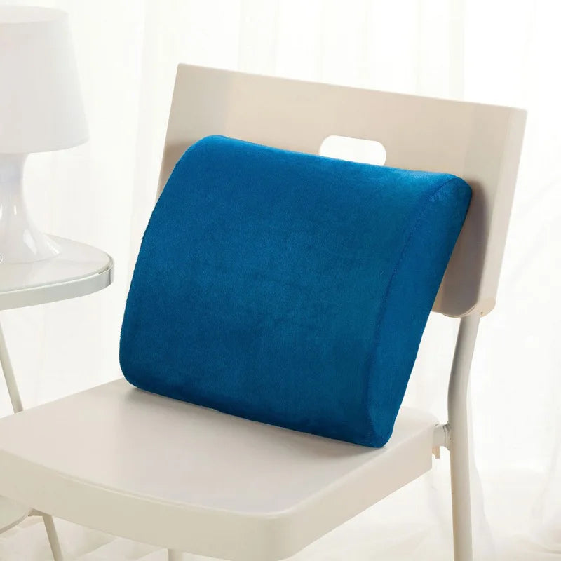 Cojín De Asiento De Espuma Viscoelástica De Fibra De Bambú 2 En 1, Cojín Trasero, Juego De Soporte De Cintura De Rebote Lento Para El Hogar, Oficina, Almohadilla Para Silla De Cuidado De La Salud