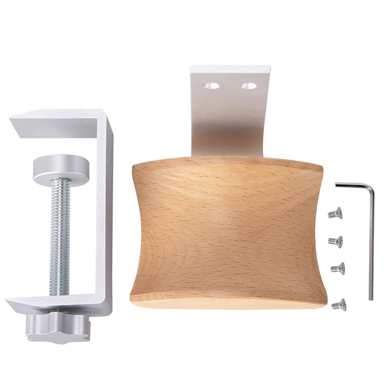 Jinserta-Soporte De Madera Para Auriculares, Clip De Bloqueo De Escritorio De Aleación De Aluminio, Soporte Para Auriculares, Colgador De Exhibición De Auriculares De Fácil Instalación
