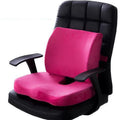 Cojín De Asiento De Espuma Viscoelástica De Fibra De Bambú 2 En 1, Cojín Trasero, Juego De Soporte De Cintura De Rebote Lento Para El Hogar, Oficina, Almohadilla Para Silla De Cuidado De La Salud