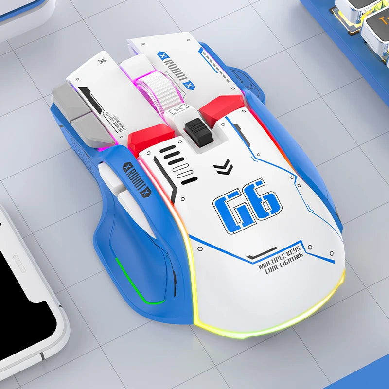 Ratón Inalámbrico Para Videojuegos, Tres Modos, 2,4G, USB, Bluetooth, 12 Teclas, RGB, Con Cable, Meche, Para Windows, IOS, Home Office, Portátil, PC Y Gamer