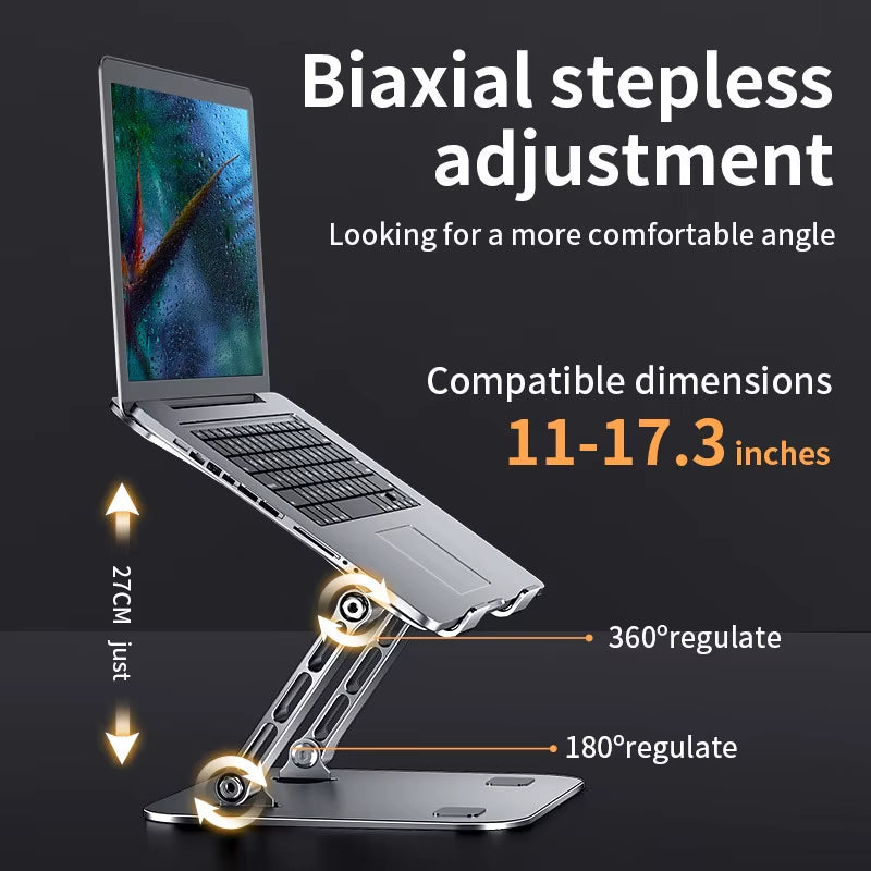 Soporte Ajustable Para Teléfono Y Tableta, De Aleación De Aluminio, Para Laptop Y Tableta De Hasta 17", Soporte Plegable Portátil Con Refrigeración
