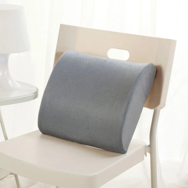 Cojín De Asiento De Espuma Viscoelástica De Fibra De Bambú 2 En 1, Cojín Trasero, Juego De Soporte De Cintura De Rebote Lento Para El Hogar, Oficina, Almohadilla Para Silla De Cuidado De La Salud