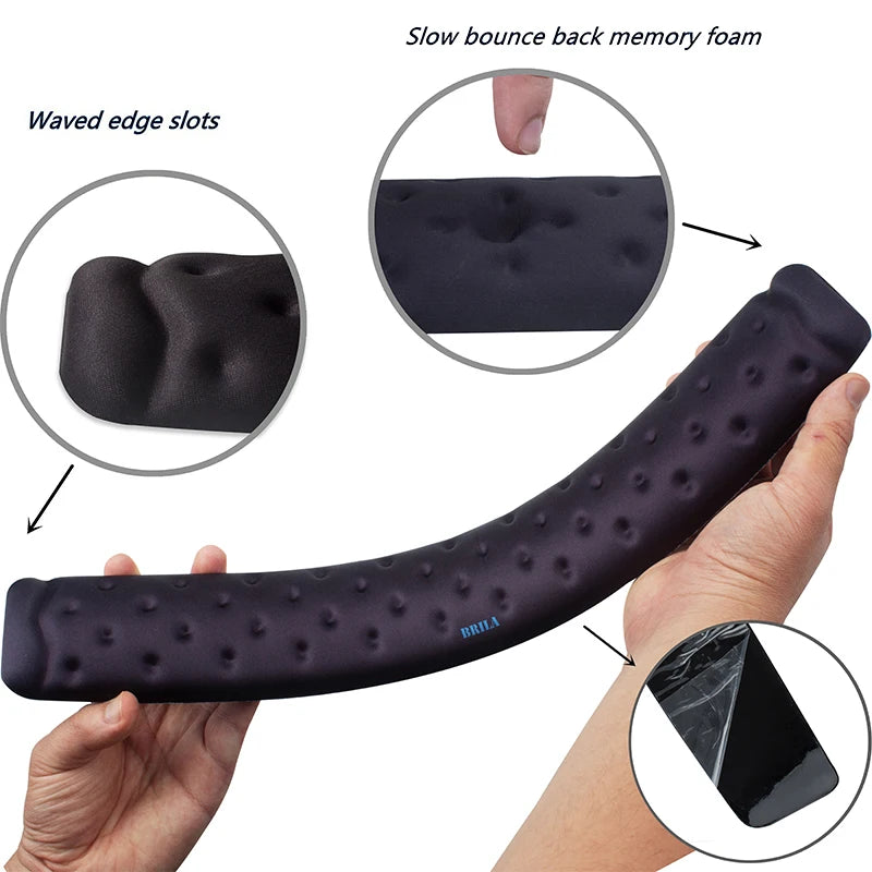 Ergonomic Memory Foam Mouse & Keyboard Wrist Rest Support Cushion Pad for Office Work and PC Gaming, Fatigue Pain Relief