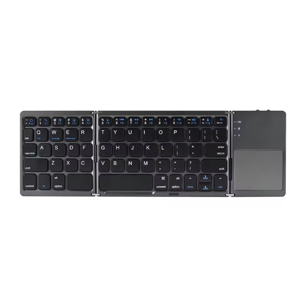 Teclado Bluetooth Plegable Con Panel Táctil Para IOS Android Windows Office Mini Teclado Inalámbrico Almacenamiento Tres Sistemas Universal