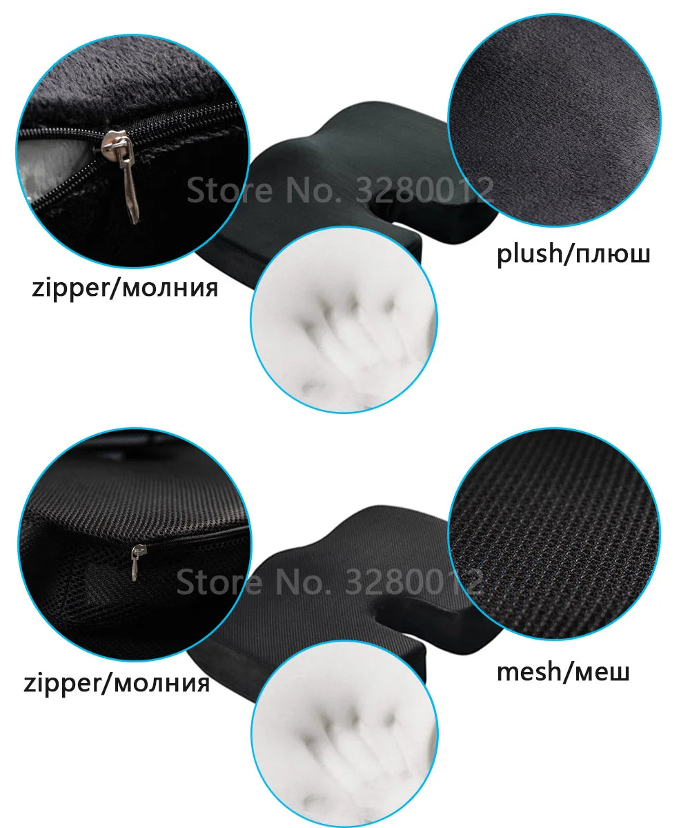 Cojín De Asiento De Espuma Viscoelástica De Fibra De Bambú 2 En 1, Cojín Trasero, Juego De Soporte De Cintura De Rebote Lento Para El Hogar, Oficina, Almohadilla Para Silla De Cuidado De La Salud