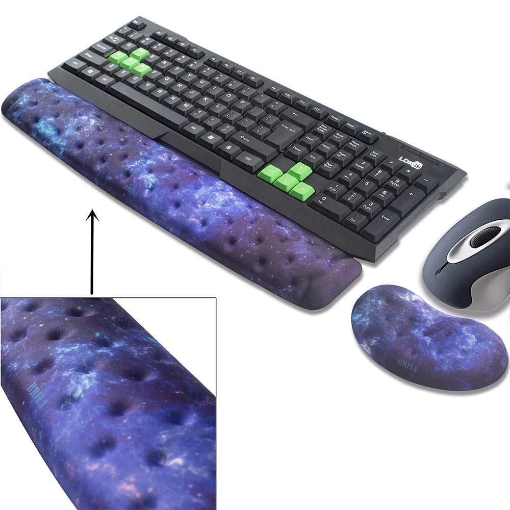 Ergonomic Memory Foam Mouse & Keyboard Wrist Rest Support Cushion Pad for Office Work and PC Gaming, Fatigue Pain Relief