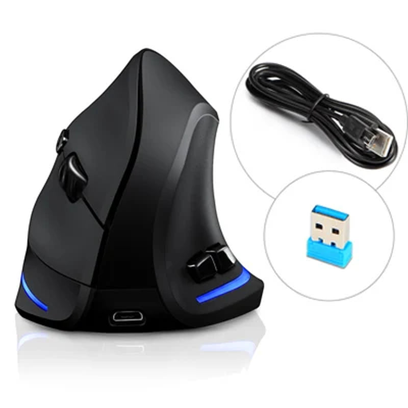 Ratón Inalámbrico Lefon F35, Ratón Ergonómico Vertical Recargable, Ratón Óptico De 2400 DPI Para Juegos, Ordenador Portátil, PC, Mac IOS