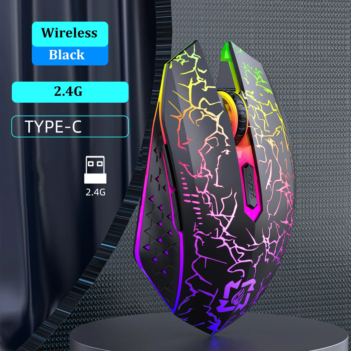Ratón silencioso de 6 botones, Bluetooth y 2,4 GHz
