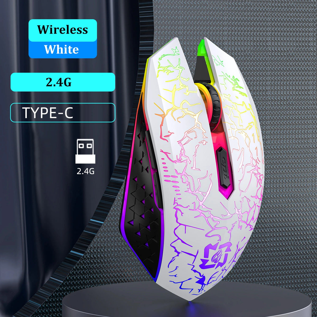 Ratón silencioso de 6 botones, Bluetooth y 2,4 GHz