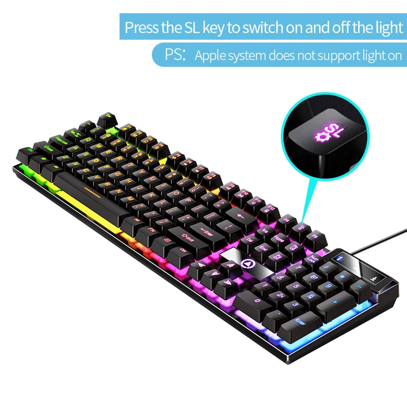 YINDIAO K500 Teclado Con Cable Para Juegos, Portátiles, Escritorios, PC, Accesorios De Oficina, Teclados De Jugador De Perfil Bajo Con Teclado Numérico