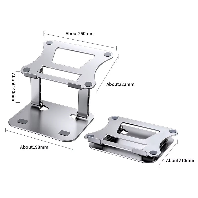 Soporte Ajustable Para Teléfono Y Tableta, De Aleación De Aluminio, Para Laptop Y Tableta De Hasta 17", Soporte Plegable Portátil Con Refrigeración