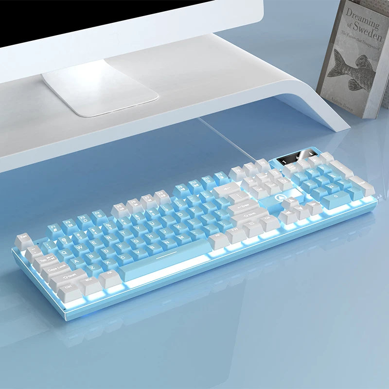 YINDIAO K500 Teclado Con Cable Para Juegos, Portátiles, Escritorios, PC, Accesorios De Oficina, Teclados De Jugador De Perfil Bajo Con Teclado Numérico