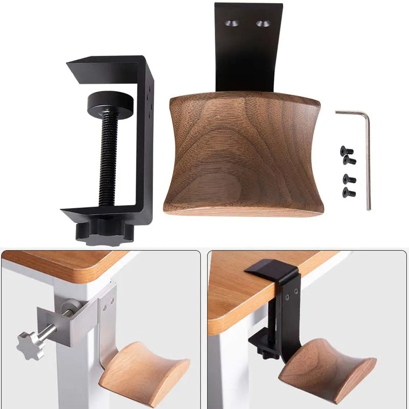 Jinserta-Soporte De Madera Para Auriculares, Clip De Bloqueo De Escritorio De Aleación De Aluminio, Soporte Para Auriculares, Colgador De Exhibición De Auriculares De Fácil Instalación