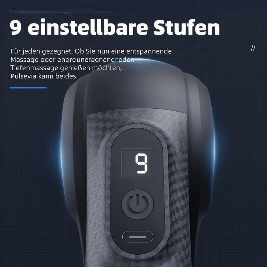Massagepistole Mit 9 Aufsätzen | Massagegerät Für Nacken, Rücken, Füße Und Mehr | Massage Gun | Pulsevia