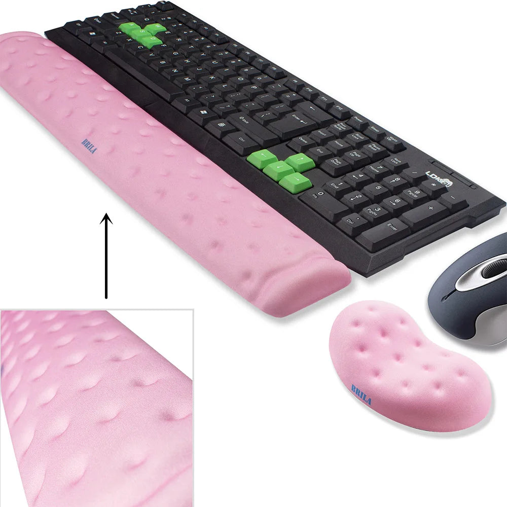 Ergonomic Memory Foam Mouse & Keyboard Wrist Rest Support Cushion Pad for Office Work and PC Gaming, Fatigue Pain Relief