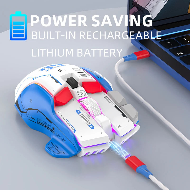 Ratón Inalámbrico Para Videojuegos, Tres Modos, 2,4G, USB, Bluetooth, 12 Teclas, RGB, Con Cable, Meche, Para Windows, IOS, Home Office, Portátil, PC Y Gamer