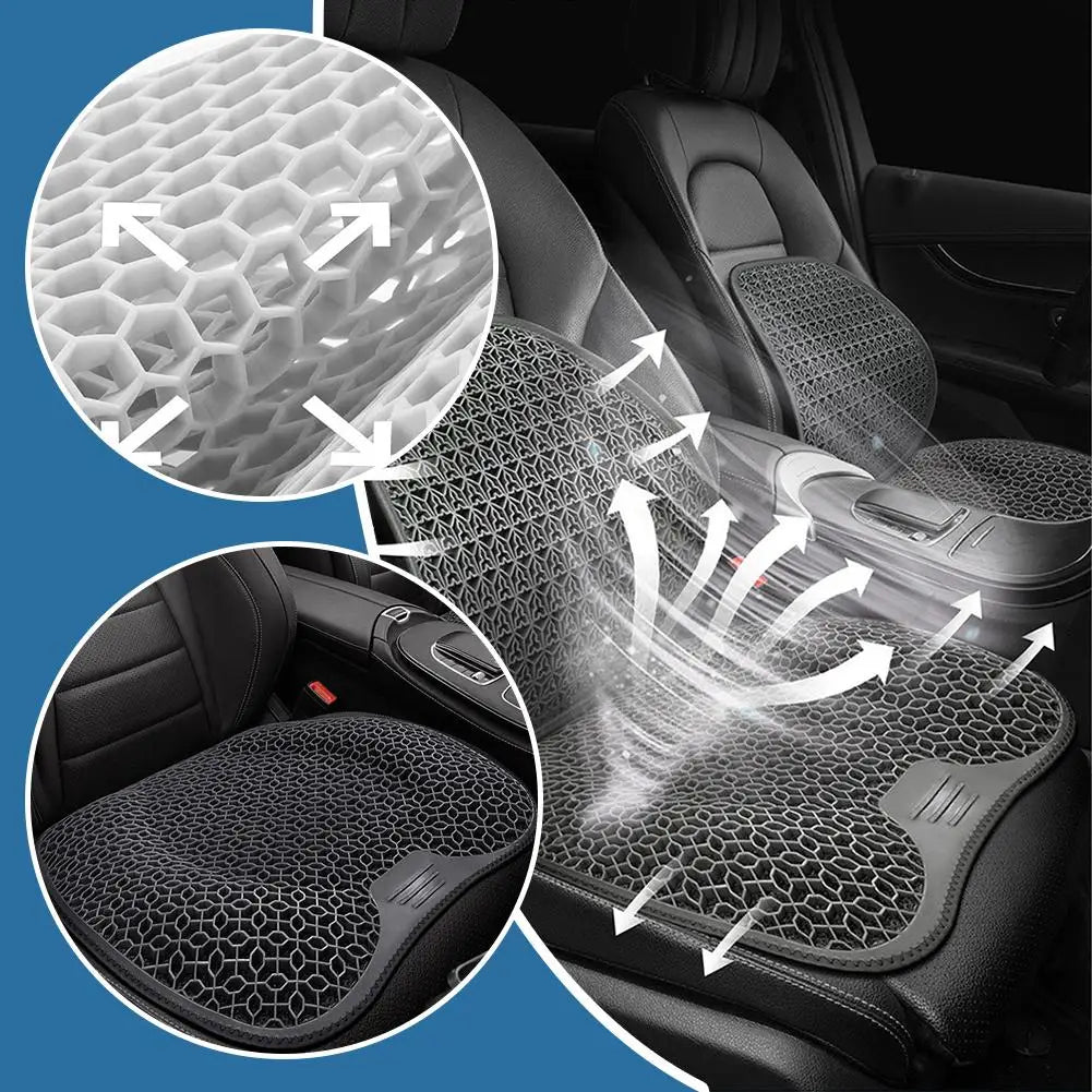 1 Cojín De Asiento De Gel: Diseño De Panal Para Coche/Oficina | Almohadilla Transpirable Y Lavable a Máquina, Soporte Ergonómico Y Liviana