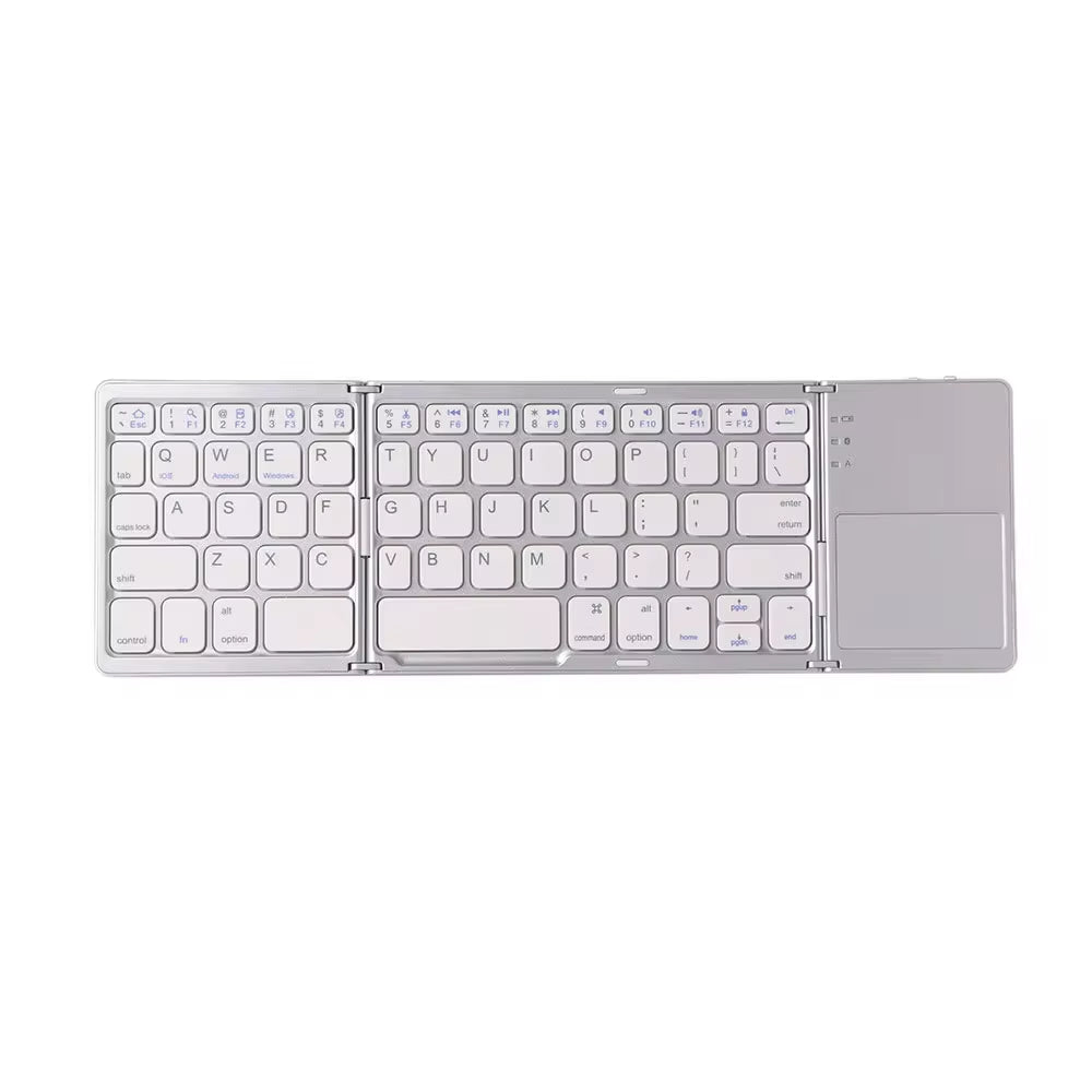 Teclado Bluetooth Plegable Con Panel Táctil Para IOS Android Windows Office Mini Teclado Inalámbrico Almacenamiento Tres Sistemas Universal