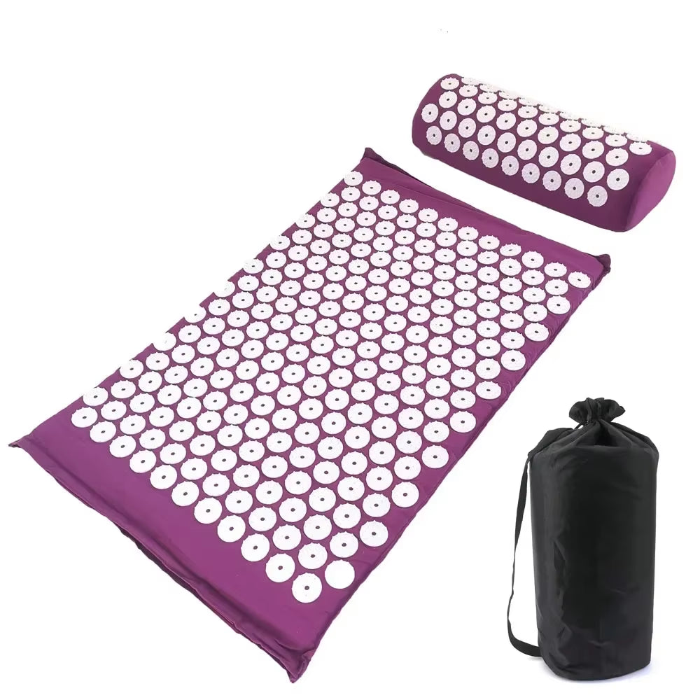 Cojín Masajeador, Estera De Masaje Para Yoga, Acupresión, Alivia El Dolor, Estrés, Espalda, Dolor Corporal, Estera Con Puntas, Estera De Acupuntura Y Juego De Almohadas